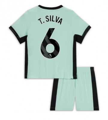 Chelsea Thiago Silva #6 Tredje trøje Børn 2023-24 Kort ærmer (+ korte bukser)